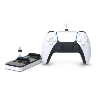

for PS5 Controller Dual-seat Charger Wireless Portable Carrying Controller Dock Station Game USB Cable for PS5 Gamepad Joystick