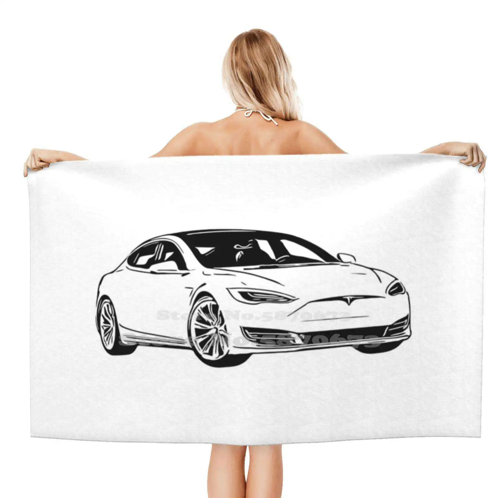 Modello Tesla Modello Di Disegno Asciugamano Per Il Viso Morbido Home Outdoor Tesla Elon Musk Tesla Motors Modello 3 Modello X Spacex Elon Tesla Motor