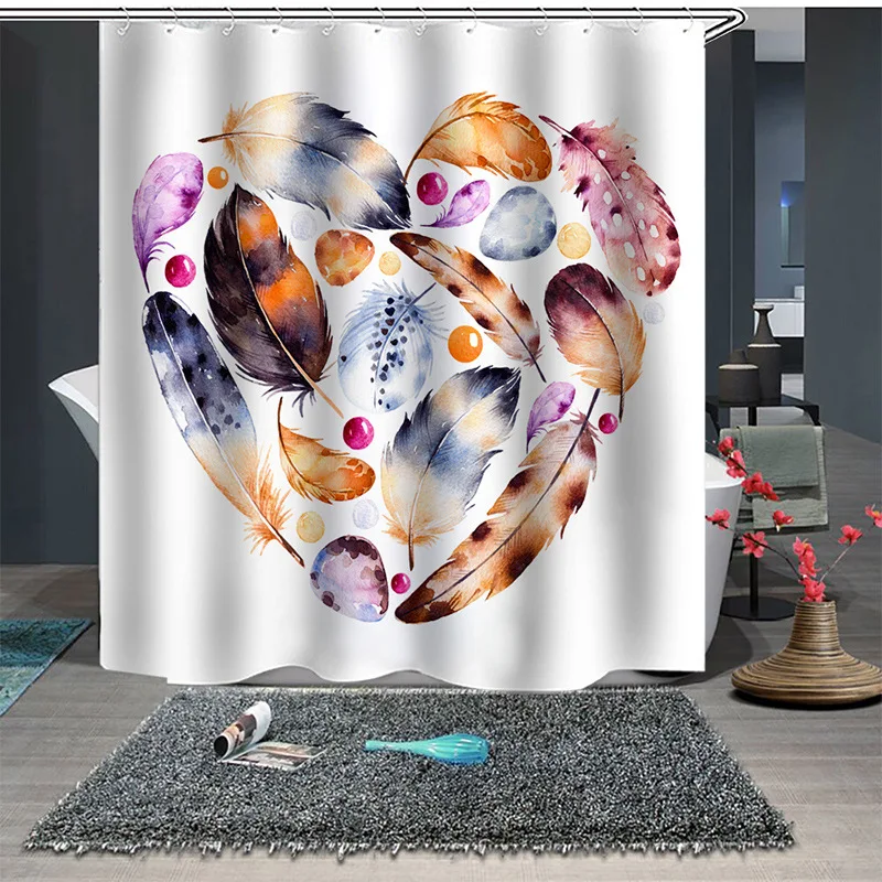 

Bohemian Thickened Waterproof and Mould Proof Polyester Bathroom Curtain Personalized Creative Home Shower Curtain