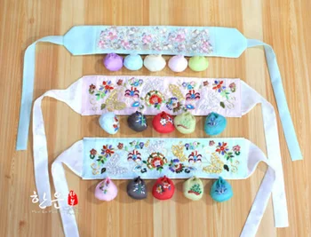

Korea Hanbok Belt 1st Birthday Baby Korean Traditional Dolbok Belt Doll Accessories Baby Girl Clothes