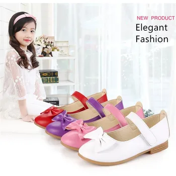 

New Girls Sandals Kids Leather Shoes Children Bowknot Leisure Sneakers Hot Girls Princess Dance Shoes