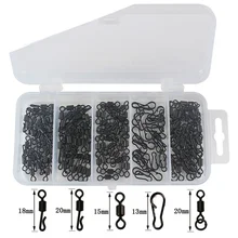 Ensemble d'accessoires de pêche à la carpe, anneaux à huit caractères, pivotants, fournitures de pêche, outils multi styles, 150 paquets 