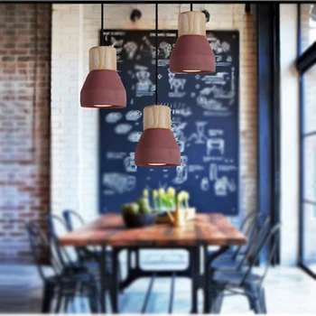 

JAXLONG Nordic Modern Creative Pendant Light DiningRoom lustre hanglamp Bedside Colorful Cement Solid Wood Cafe Bar pendant lamp