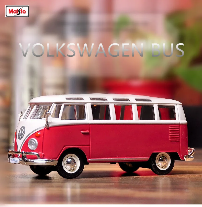 Лидер продаж модель автомобиля Maisto 1:25 Volkswagen Bus Samba из сплава литья под давлением