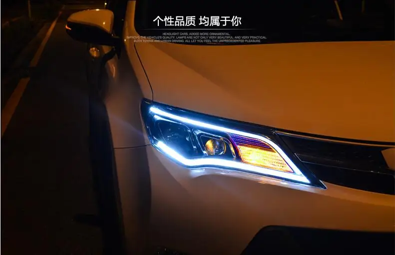 Автомобильный Стайлинг для Toyota RAV4 светодиодный фары 2013- RAV 4 фары DRL Биксеноновые линзы Высокий Низкий луч парковка противотуманная фара передняя