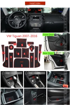 

Door Groove Mat For VW Tiguan 2007 2008 2009 2010 2011 2012 2013 2014 2015 2016 Volkswagen Accessories Anti-Slip Mat Gate Slot