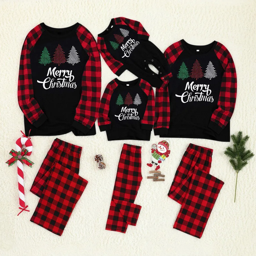 

Family Matching Clothes Christmas Print Tops And Pants Xmas Family Clothes Pajamas Matching Family Outfits Christmas Clothes Set