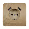 German standard European standard USB wall socket dual USB port 5V 2A Usb TDM EKF IEK Universal B001 wood grain color ► Photo 1/3