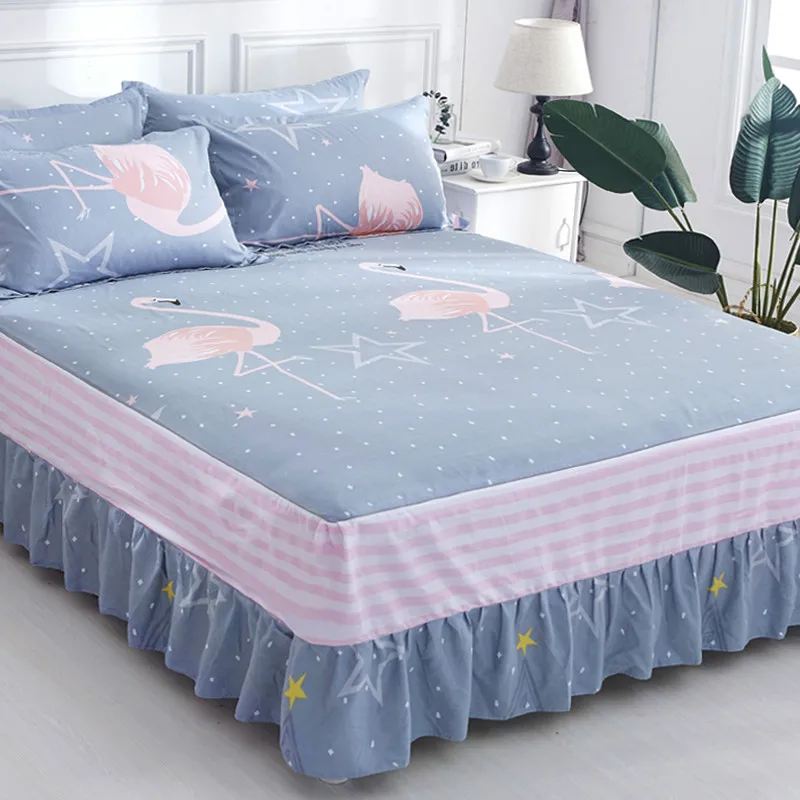 

Cotton Bedspread Bed Skirt Dustproof Bed Sheet Bed Cover Non-Slip bed set queen size bed comforter set