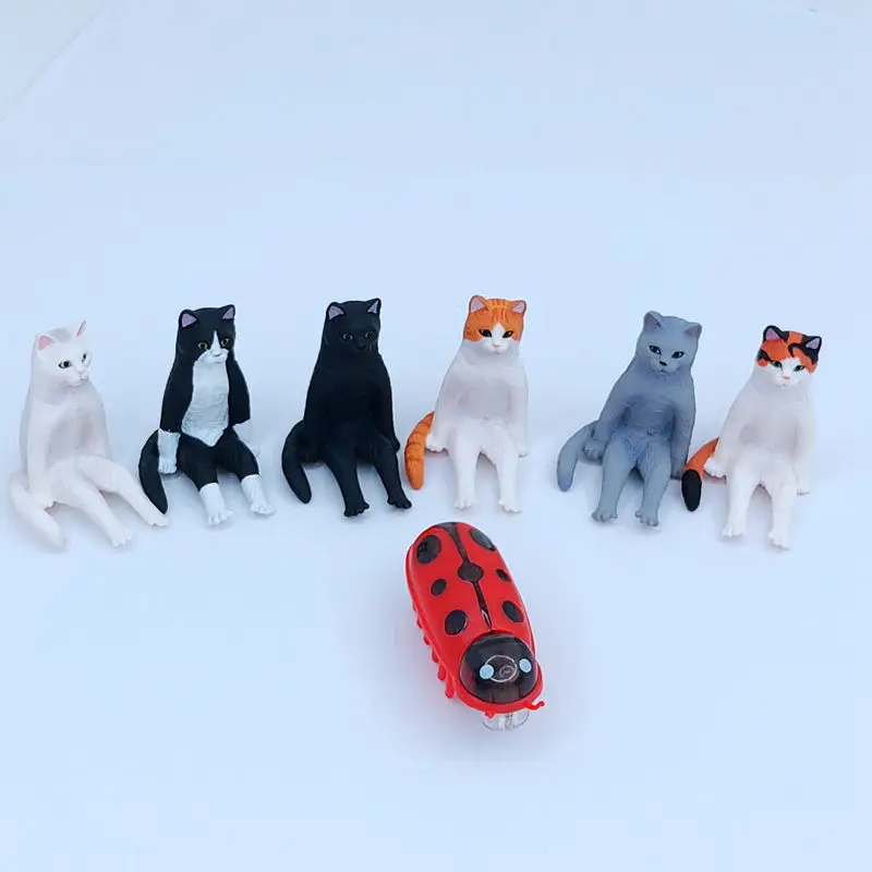 [MPK Store] Таракан и мышь на батарейках, игрушка для кошек, электронный таракан, забавная игрушка для кошек - Цвет: Red Ladybird