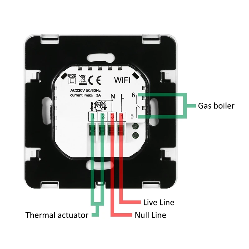 Горячая 16A08-5BB-WIFI Интеллектуальный термостат Электрический нагревательный беспроводной термостат