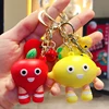 Fruit Doll Keychain Green Avocado Red Strawberry Yellow Pear Orange PVC Pendant Bag Car Keyring Girl Boy Couple Cute Trinket Gif 3