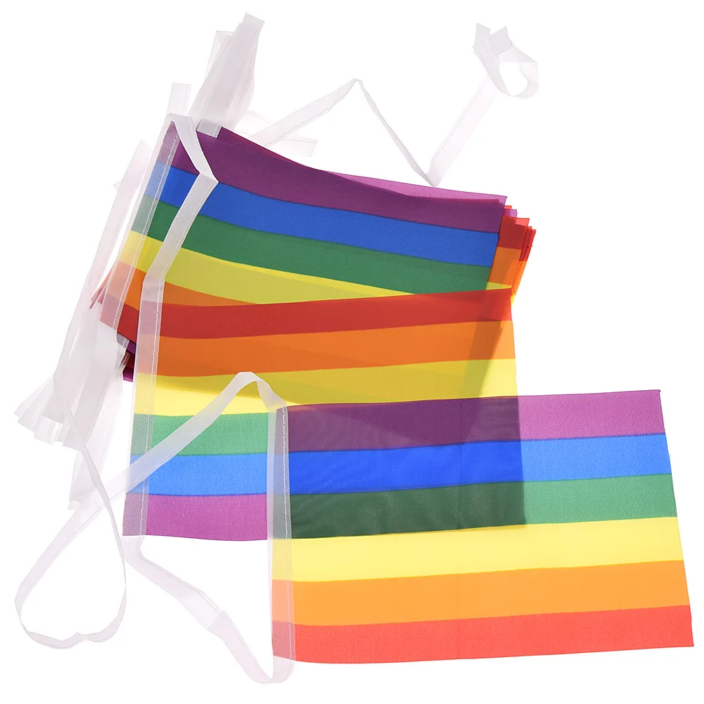 Rainbow String Flags 20pcs/set Rainbow Peace Flags Banner Pride Lesbian Gay Parades String Flags Decor