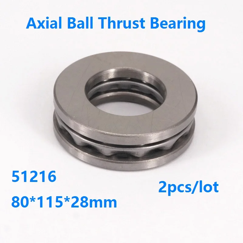 2pcslotHighQualityAxialBallThrustBearing512168011528mmPlane