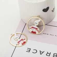 Сплав масло падение девушки фигура палец сердце кулон DIY серьги ухо Ожерелье заклепки ручной работы материал коробка аксессуары