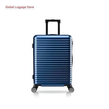 

20"Carry On Luggage 100%PC Cross stripe Lightweight Suitcase Spinner