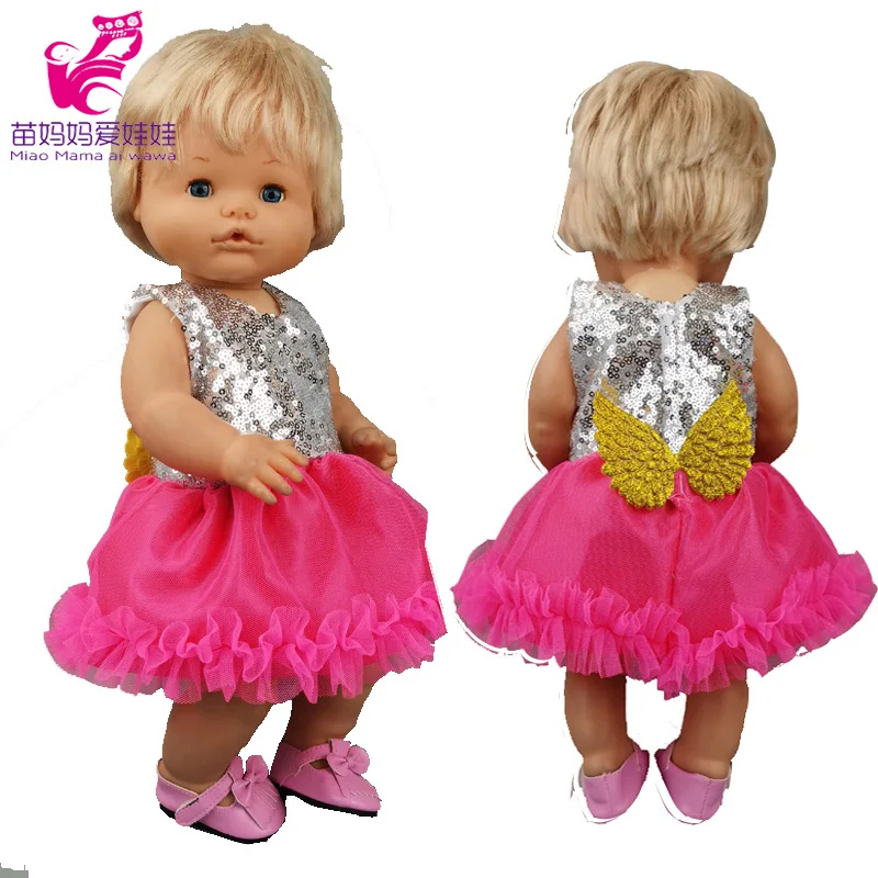 17 inch babydoll dress sequins lace wings Nenuco Ropa y su Hermanita doll clothes