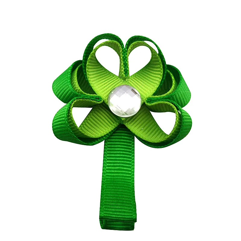 3 дюйма День Святого Патрика лук для волос Shamrock бутик Укладка волос банты Вдохновленный лук St Патрик Бутик волос лук для девочек - Цвет: 1