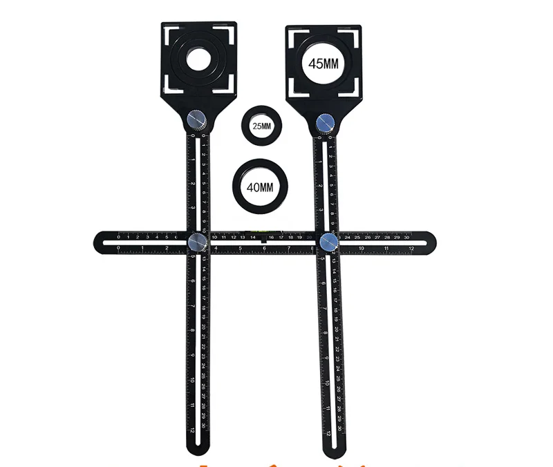Double Head Aluminium Alloy Angle Finder Measuring Ruler with Perforated Mold template tool izer drill guide tile hole | Инструменты