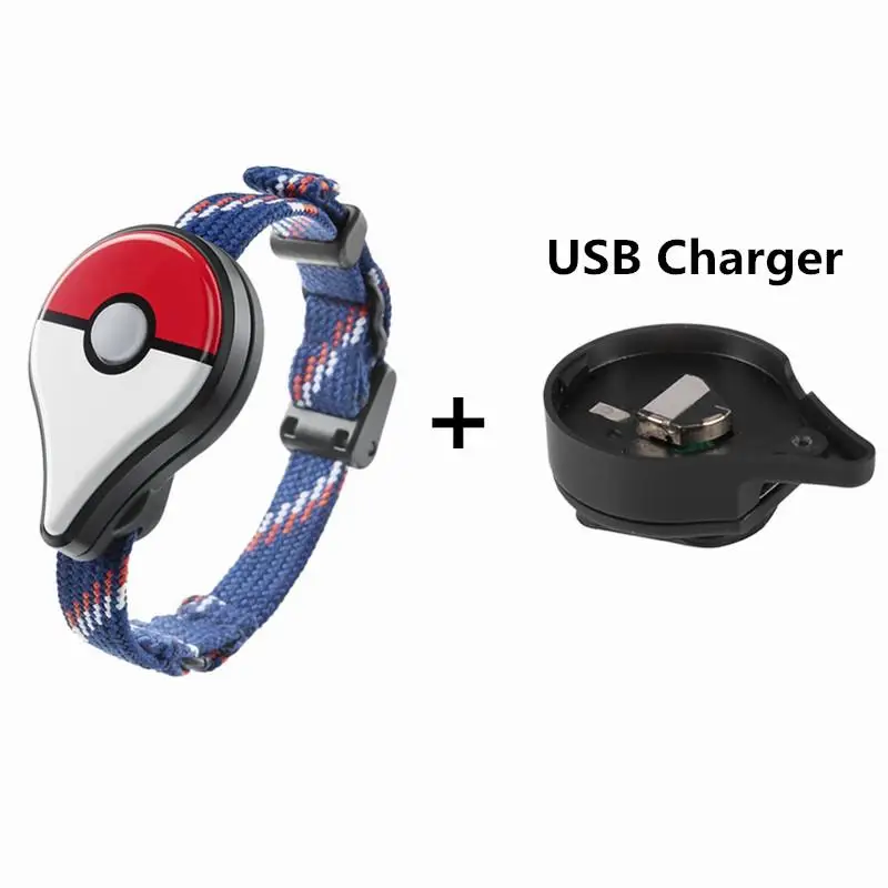 1/2шт Игры Bluetooth Авто напоминают браслет для nintendo Pokemon Go Plus умные часы интерактивные Фигурки игрушки с usb зарядкой - Цвет: red with charger