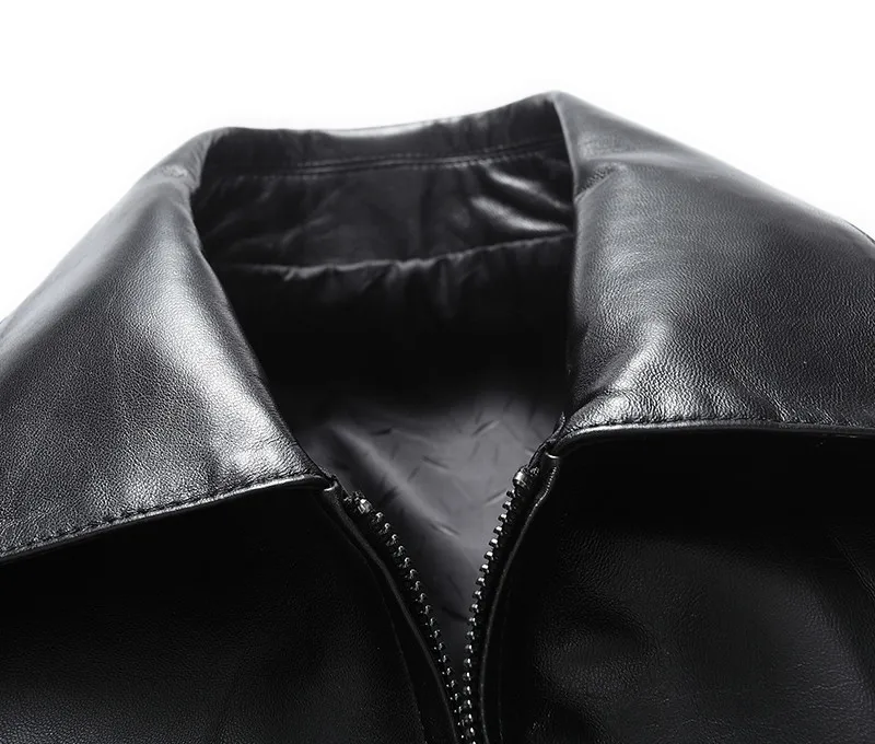 

Men's Leather Jacket 100% Sheepskin Coat Real Genuine Leather Jackets Spring Autumn Chamarra Motociclista KS-D652-1