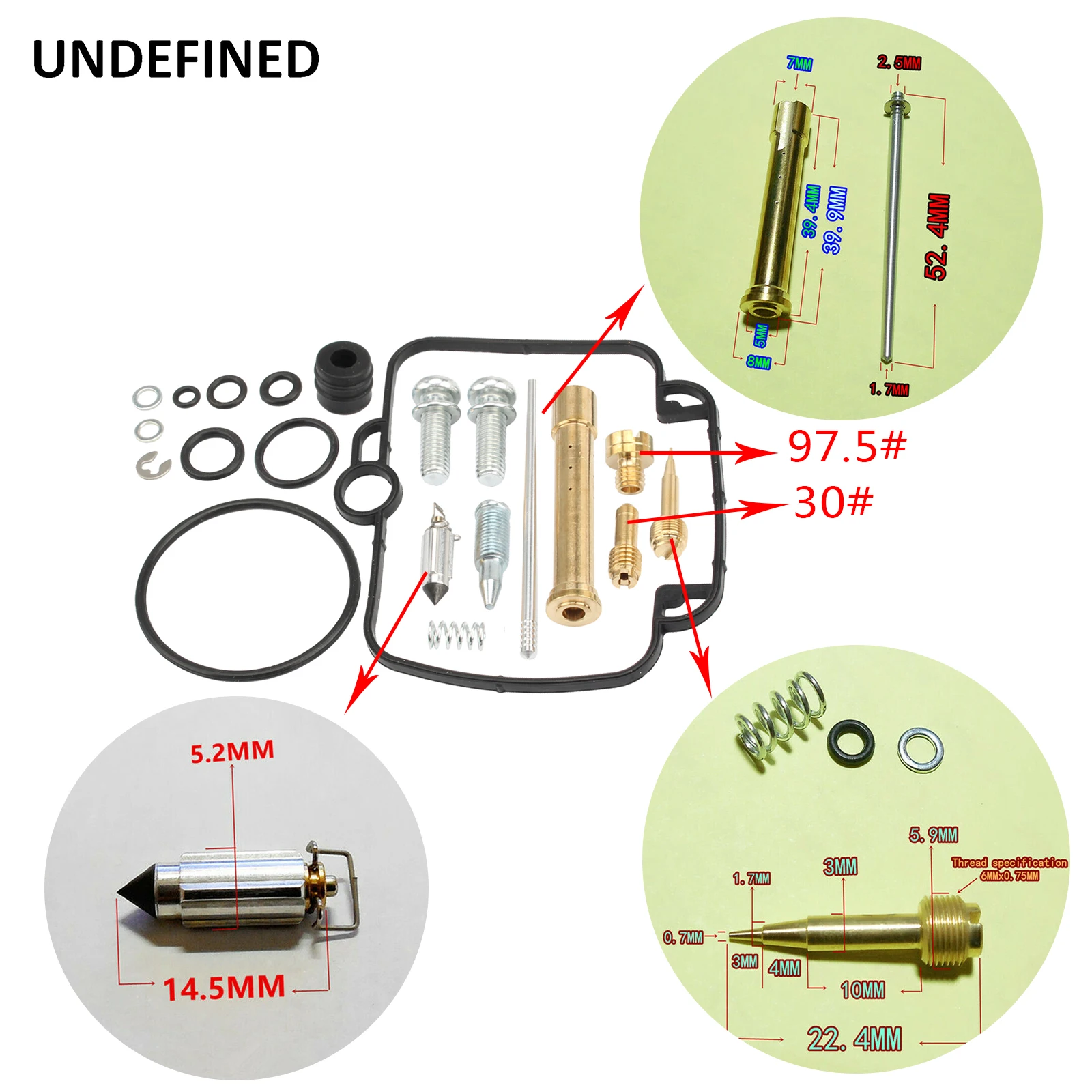 4SET For Suzuki Bandit 250 GSF250 GJ77A Carburetor repair kit floating needle