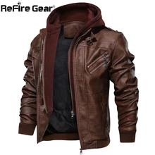 ReFire gear Bomber куртка из искусственной кожи Мужская винтажная Толстовка пилот Военная тактическая куртка зимние толстые теплые повседневные куртки мотоциклиста