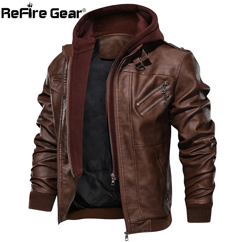 ReFire Gear куртка-бомбер из искусственной кожи Мужская винтажная Толстовка пилот