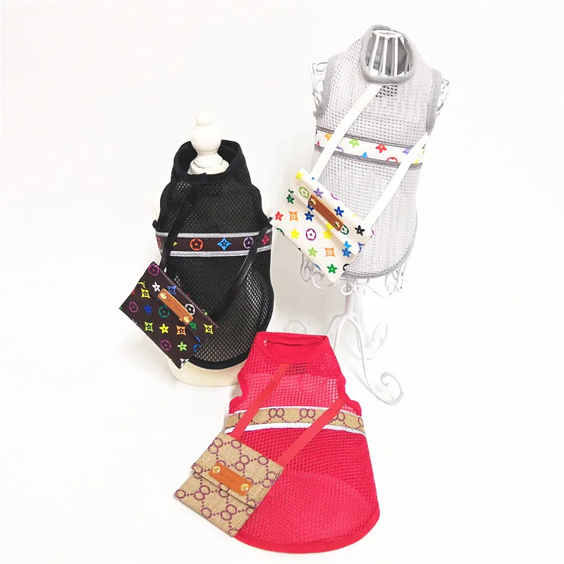 

Origional Design Summer Breathable Dogs And Cats Coat with Big Brand Bag Pet Clothes