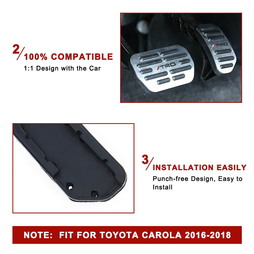 Для Toyota Corolla RAV4 автомобильный акселератор газ педаль тормоза Нескользящая педаль Накладка аксессуары Стайлинг