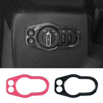 

ABS Car Headlight Switch Panel Frame Sticker Trim Cover Case Decoration For Mini Cooper F55 F56 Interior Styling Accessories