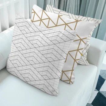 

Various Styles Geometric Short Plush Throw Pillows Cover Sofa Bed Decorative Livingroom Home Decoration Winter