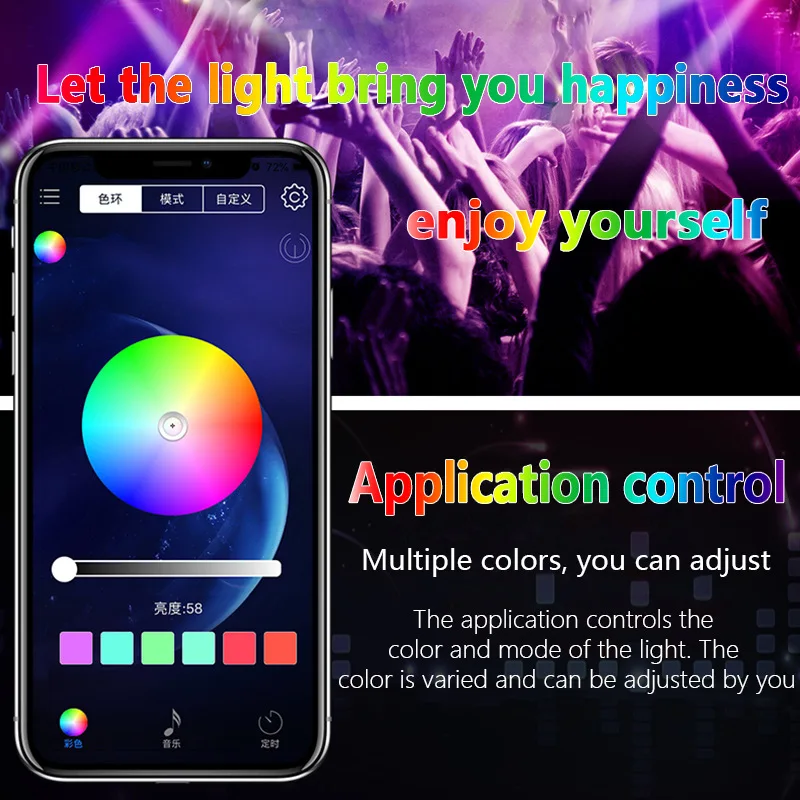 Светодиодная ленсветильник RGB для салона автомобиля декоративная лампа
