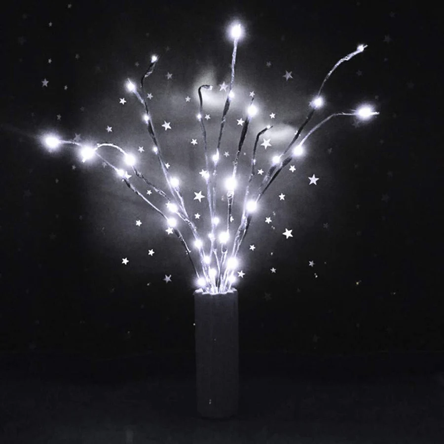 20 лампочек светодиодный светильник для ветки ивы натуральный высокий наполнитель для сосудов ива ветка освещенная ветка Рождественские Свадебные декоративные огни - Испускаемый цвет: Белый