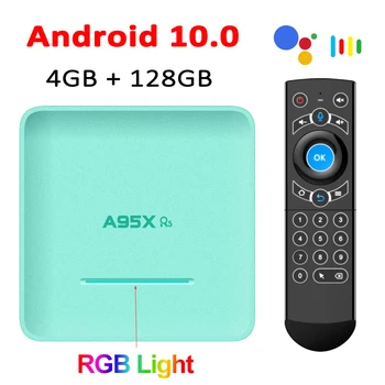 

A95X R5 Smart TV BOX Android 10.0 4GB 128GB RGB Light Rockchip RK3318 1080P 4K Google Media Player Youtube 64GB 32G Set Top Box