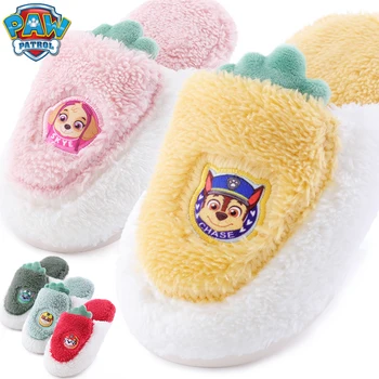 

2020 Genuine paw patrol winter slippers kids antiskid indoor boys girls cartoon soft soled home shoes children toy figure doll