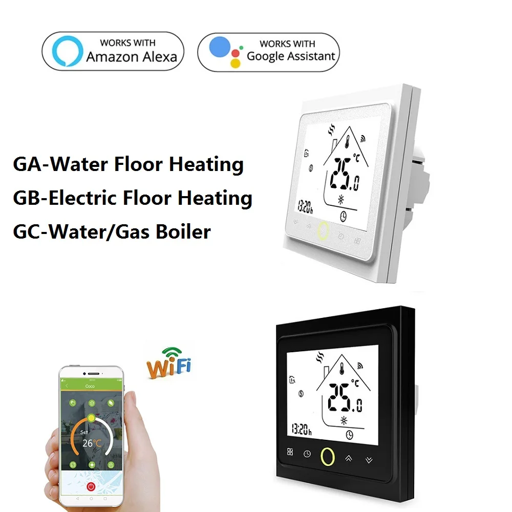 AC95 ~ 240V WiFi терморегулятор Электрический пол отопление вода/газовый