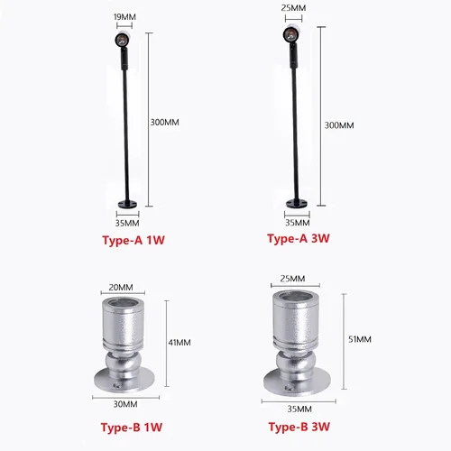 EtrnLED USB 5V Led 스포트 라이트, 1W 3W 표면 장착 캐비닛 쇼케이스 카운터 쥬얼리 램프 회전식 각도 천장 미니 스포트라이트 2
