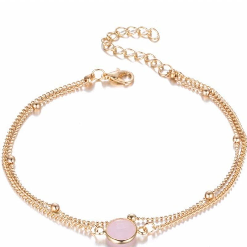 Golden Boho опал женские браслеты на босую ногу крючком сандалии ноги ювелирные изделия ноги новые браслеты на лодыжки для женщин - Окраска металла: Golden
