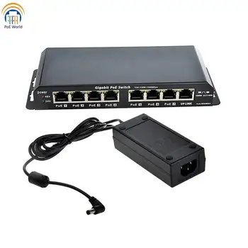 

48volt 60watt power supply with 8 port Gigabit Ethernet PoE switch use for Ubiquiti and Mikrotik camera