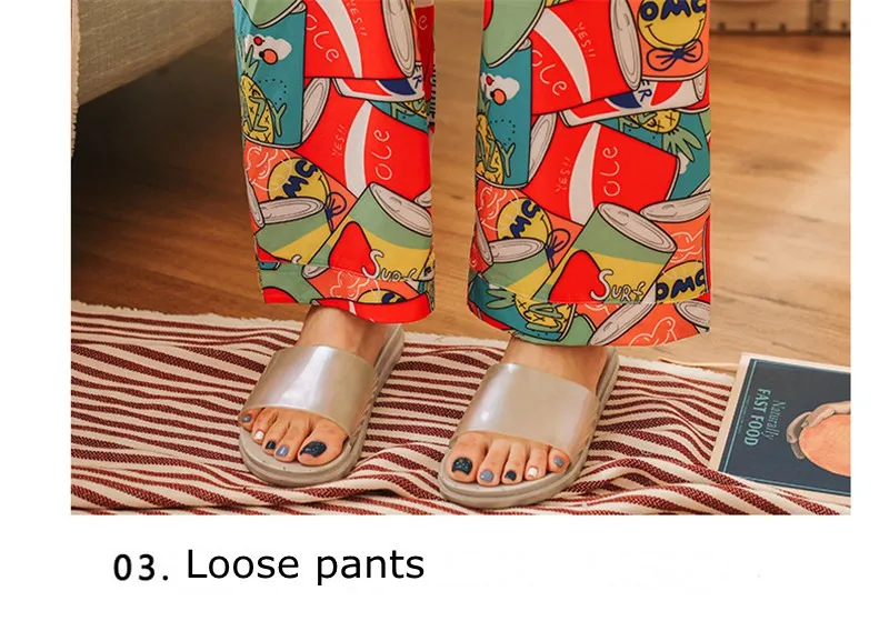 JULY'S SONG женские модные пижамы яркие пижамы комплект с принтом повседневные пижамы большого размера 3 шт. мягкая Пижама Костюм