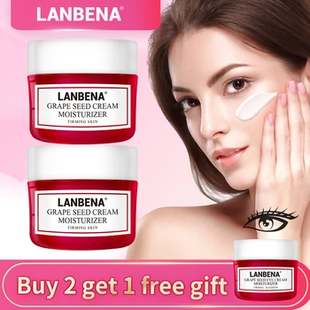 

LANBENA Buy 2PCS Grape Seed Face Cream Get 1 Free Eye Cream Deeply Repaire Anti Aging Whitening Moisturizing Firming Skin Care