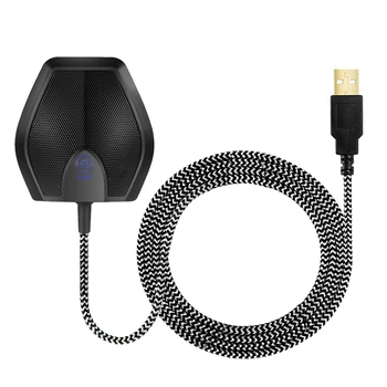 

Lightweight Desktop Conference USB Condenser Receptor with Touch Silent Button for Computer Studio Laptop Mic Remote Call