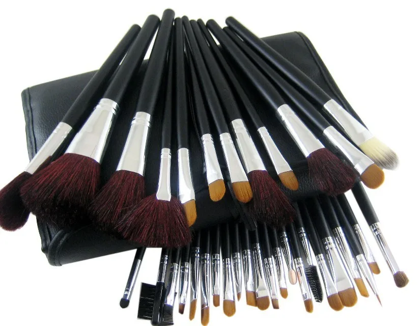 

Wholesale 34 Makeup Brush Animal Fur Studio Makeup Brush Set Beauty Appliances Wooden Handle Makeup Appliances