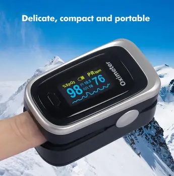 

Mini Fingertip Pulse Oximeter Blood Oxygen Saturation Monitor Blood Oxygen SpO2 Breathing Frequency Monitor without Battery