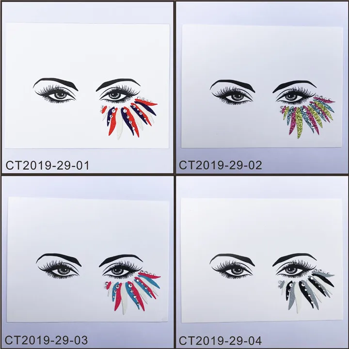 Fashion Acrylic Rhinestone Face Stickers Drill Stick Crystal Environmental Resin Diamond Women Forehead Eyebrows Face Sticker
