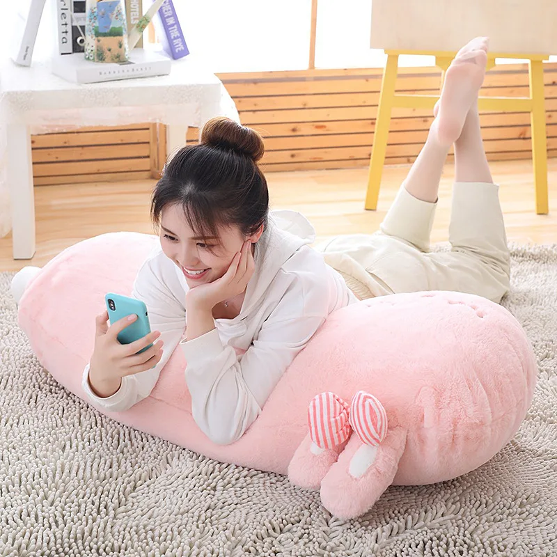 Creative Rabbit Shape Throw Pillow Sofa Seat Cushion Back Cushion Baby Plush Doll Kids Birthday Gift Sofa Room Decor Nap Pillow