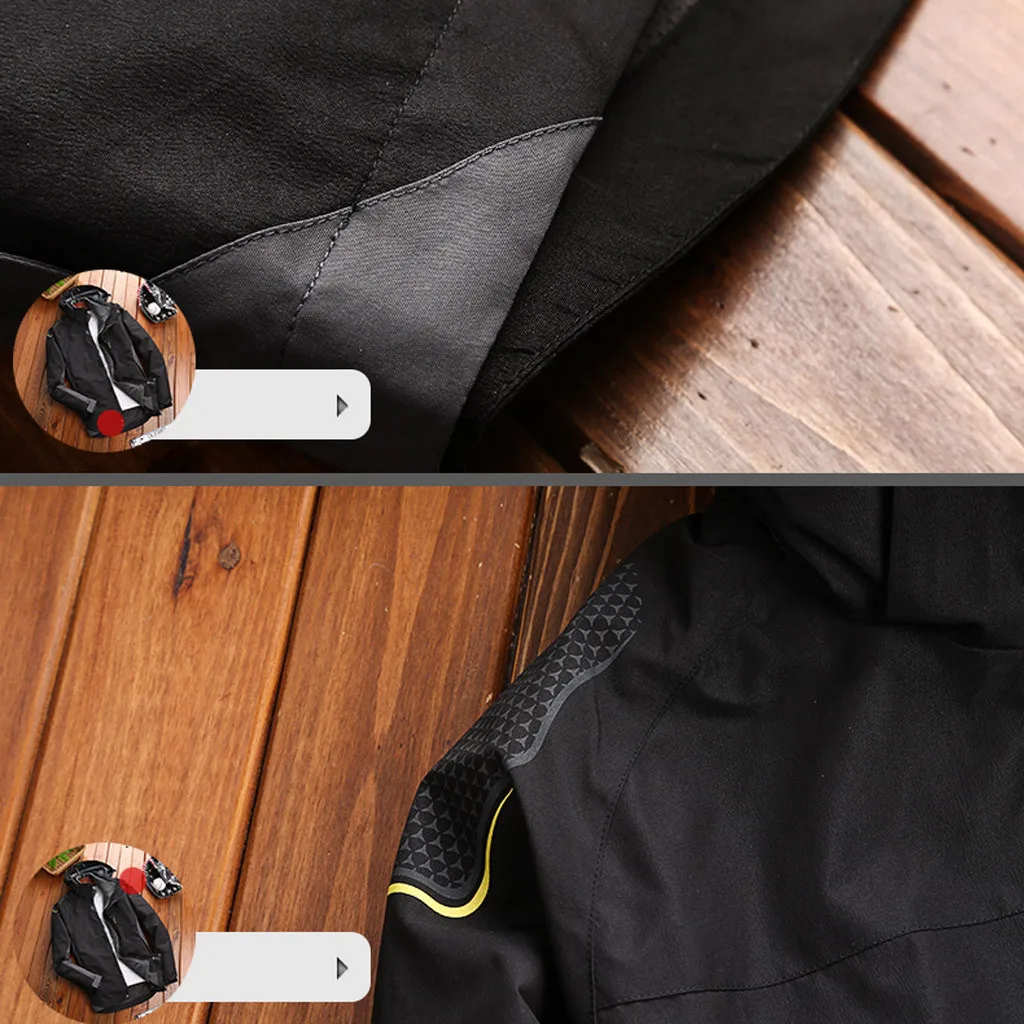 Men Fashion Hoodie Hat Detachable Windbreaker Waterproof Jacket Breathable Sport Outdoor Coat Softshell Fleece Jacket Mujer 2019