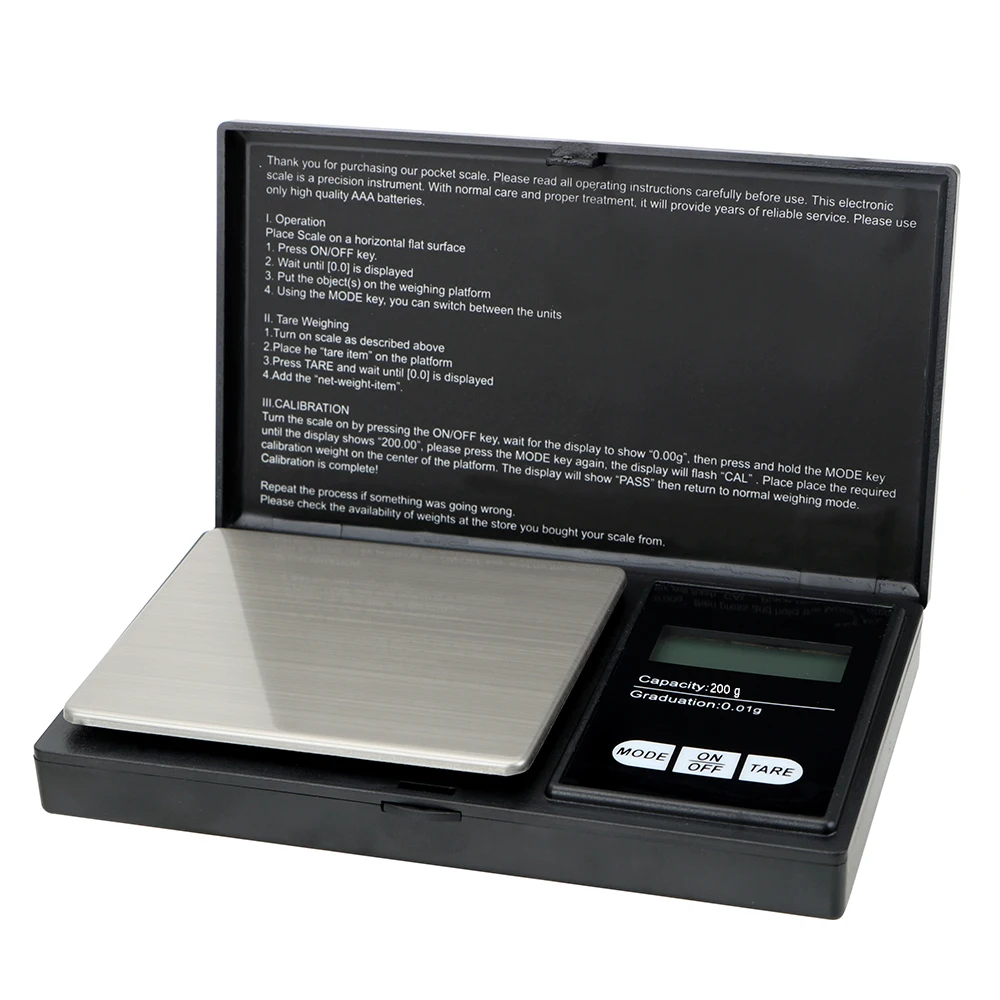 Digital Scale 200G-0.01G For Jewelry Gram Weight For Kitchen Precise LCD Mini 1Pcs