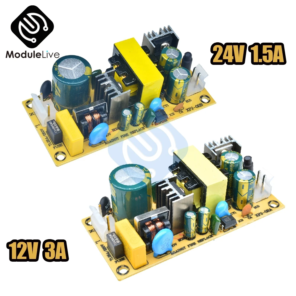 

AC-DC 12V 3A 24V 1.5A 36W Switch Switching Power Supply Module Bare Circuit 220V to 12V 24V 12V3A 24V1.5A Board Tool